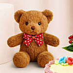 Box of Roses With Teddy and Cake