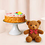 Butter Sponge Cake With Teddy Bear