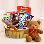 Choco Load Wooden Basket With Teddy