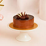 Dignified Mixed Flowers Bouquet with Chocolate Cake