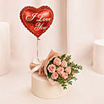 Titanic Rose Chamomile Bouquet With I Love You Balloon For Love