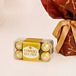Designer Red Roses Bunch With Ferrero Rocher