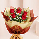 Designer Red Roses Bunch With Ferrero Rocher