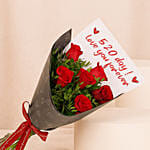 Red Roses Flower Bouquet for 520 Day