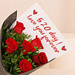 Red Roses Flower Bouquet for 520 Day