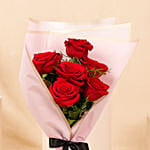 6 Valentines Red Rose Bouquet
