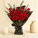 Beautiful Bouquet Of 24 Red Roses For Valentines