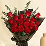 Beautiful Bouquet Of 24 Red Roses For Valentines