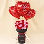 Eternal Love Rose Bouquet with Heart Balloon