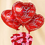 Eternal Love Rose Bouquet with Heart Balloon