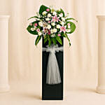 Heartfelt Condolence Mixed Flowers Black Stand