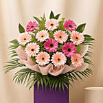 Light N Dark Pink Gerberas Flower Stand