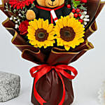 Graduation Bouquet with Teddy & Blooms