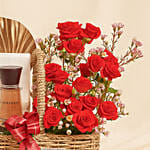 Burberry Touch Perfume and Red Roses Valentine’s Gift Basket