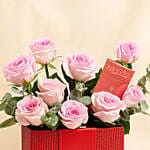 Pink Roses and Chocolates Box