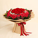 75 Roses and Skimmia Bouquet