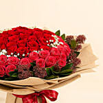 75 Roses and Skimmia Bouquet