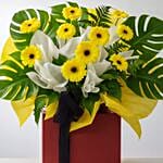 Yellow Gerberas Flower Stand