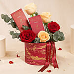 Valentines Roses and Chocolate Box