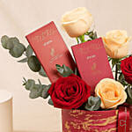 Valentines Roses and Chocolate Box