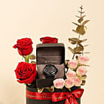 Vday Gift Box Roses and Watch For him