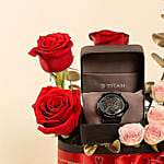 Vday Gift Box Roses and Watch For him