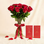 Ravishing Romance Vase With Chocolates Bar