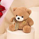 Valentines 6 Roses and Teddy Combo
