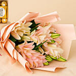 Passionate Oriental Pink Lilies with Ferrero Rocher