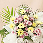 Gerberas Purple Pom In Beautiful Red Stand