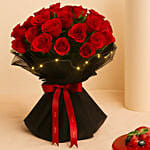 LED Elegance Rose Bouquet with Cake