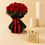 LED Elegance Rose Bouquet with Table Top