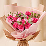 Birthday Wishes Carnations Hand Bouquet