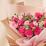 Birthday Wishes Carnations Hand Bouquet