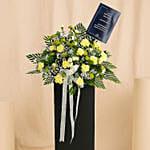 Bless Your Soul Condolence Mixed Flowers Black Stand