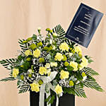 Bless Your Soul Condolence Mixed Flowers Black Stand