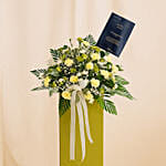 Bless Your Soul Condolence Mixed Flowers Green Stand