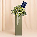 Bless Your Soul Condolence Mixed Flowers Grey Stand
