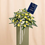 Bless Your Soul Condolence Mixed Flowers Grey Stand