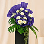 Rest In Heaven Condolence Mixed Flowers Black Stand