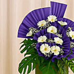 Rest In Heaven Condolence Mixed Flowers Green Stand
