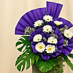 Rest In Heaven Condolence Mixed Flowers Grey Stand