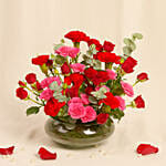 Roses Charm in Glass Dish