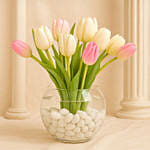 10 Tulips in Fish Bowl