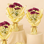 Chrysanthemums Bouquet Set of 4 For Teacher