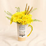 Yellow Chrysanthemum Flower Birthday Mug