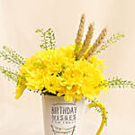 Yellow Chrysanthemum Flower Birthday Mug