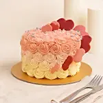 Floral Heart Chocolate Cake