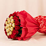 Romantic 16 Red Roses and Ferrero Rocher Arrangement