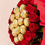 Romantic 16 Red Roses and Ferrero Rocher Arrangement